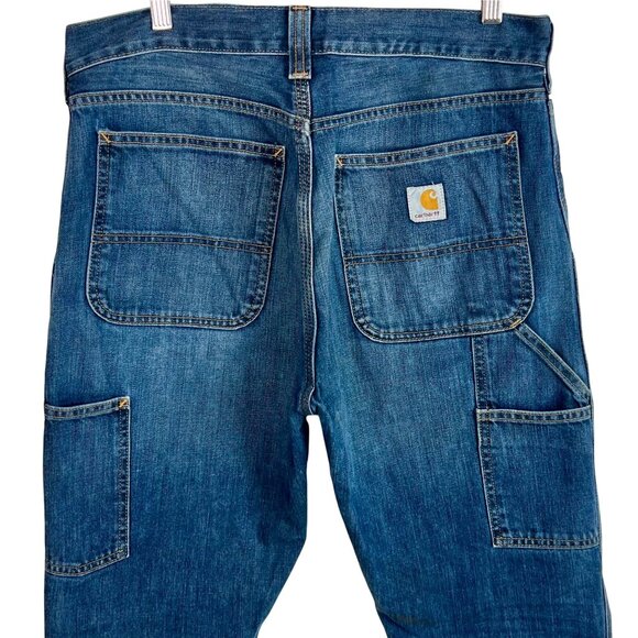 Carhartt Relaxed Fit Carpenter Straight Leg Jeans 31X34 Cotton Durable Workwear - Picture 5 of 9